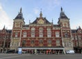 Central main train station in Amsterdam, Holland, Netherlands